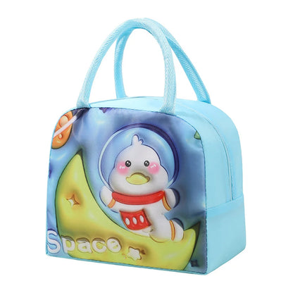 Kawaii 3D Animal Pattern Bento Bag 🐻🍱 | Large Capacity Insulated Lunch Tote for Kids & Adults 🌈✨