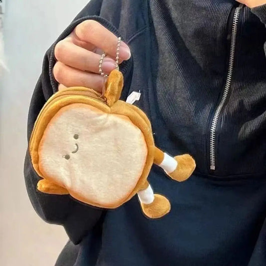 Kawaii Toast Coin Purse 🍞✨ | Adorable Portable Bag for Coins, Makeup & Headphones 🎀