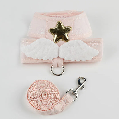 ✨ Angel Wing Pet Harness & Leash Set 🐾 Cute Custom Gear for Furry Friends! 🌈