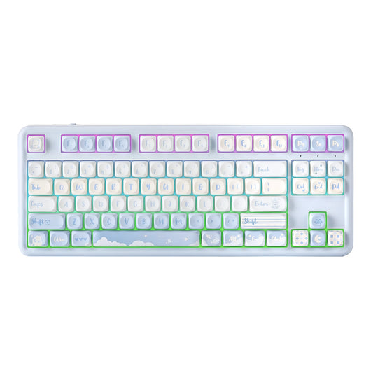 Cute Kawaii Wireless RGB Mechanical Keyboard 🐻✨ | YUNZII B87 with Gasket Mount, Hot Swappable Switches & Soft Wrist Rest! 🎮💖