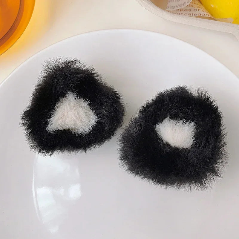 Kawaii Cat Ear Hair Clips 🐾✨ | Adorable Plush Clips for Cute Hairstyles 🐱💕