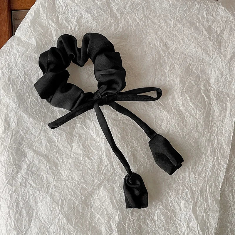 Charming Tulip Bow Scrunchies 🌸✨ Cute Hair Ties for Stylish Girls! 🎀💖 - Pixie Quill