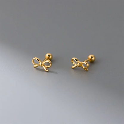 Kawaii Sweet Bow 925 Sterling Silver Stud Earrings 🎀✨ | Adorable Jewelry Gift for Girls & Women 💖