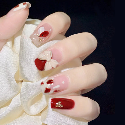 Cute Kawaii Bunny Press-On Nails 🐰✨ | 24 Pcs Full Coverage Acrylic Nail Art Set 🎨 | Reusable & Adorable Fake Nails with Tools! 💅🌸