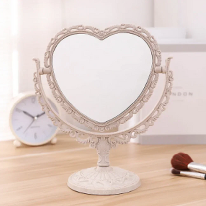 Kawaii Lace Love Mirror 🌸✨ | Portable Double-sided Vanity Mirror for Makeup Magic 💖🎀