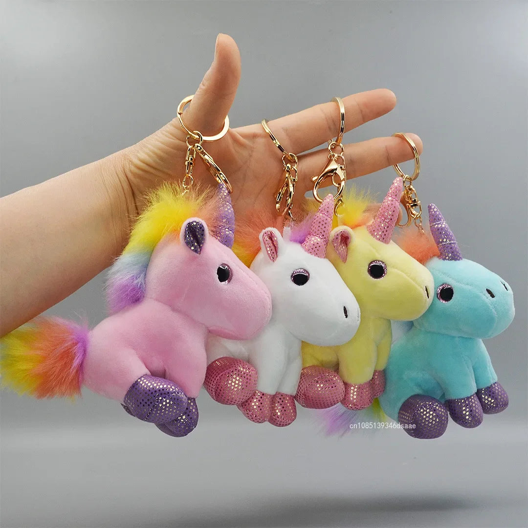 Adorable 14cm Kawaii Unicorn Plush Keychain 🦄✨ - Perfect Bag Accessory & Gift for Girls! 🎁💕