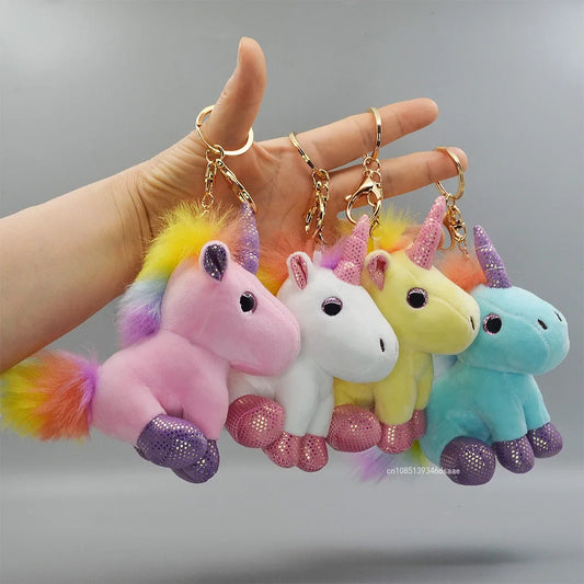 Adorable 14cm Kawaii Unicorn Plush Keychain 🦄✨ - Perfect Bag Accessory & Gift for Girls! 🎁💕