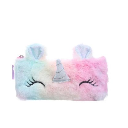 Kawaii Plush Unicorn Pencil Case - Magical School Essential 🦄✨