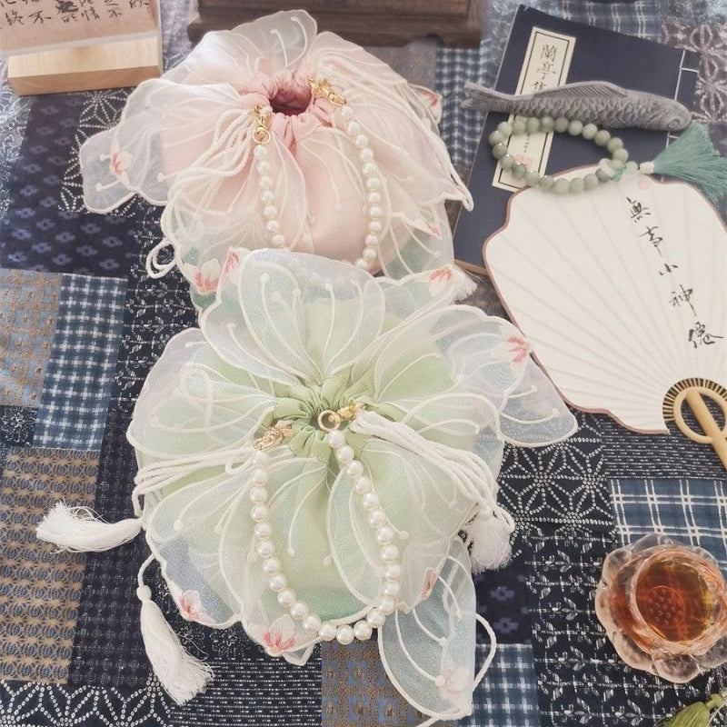 Kawaii Dreamy Lotus Pearl Handbag 🌸✨ | Vintage Hanfu Purse for Sweet Cosplay Princesses 🎀💖