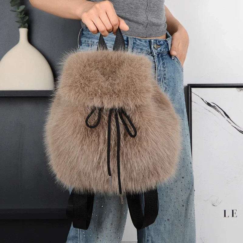Kawaii Cozy Plush Backpack 🎒✨ | Adorable Large Capacity Women's Bag for Trendy Winter Adventures! ❄️💖