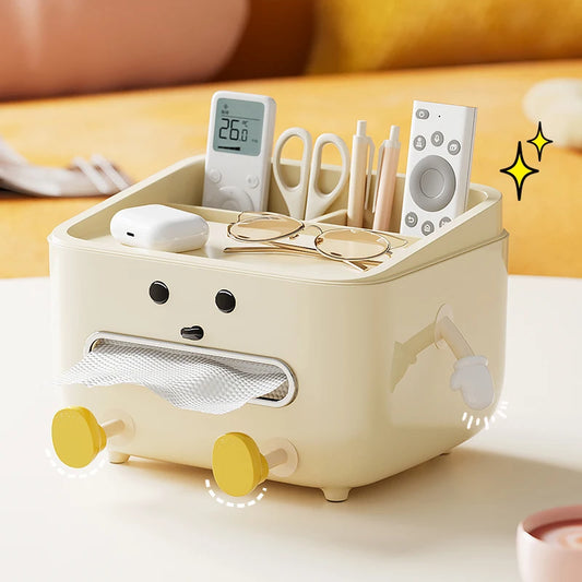 Kawaii Chic Multi-Function Remote Control Organizer 💖✨ - Stylish Paper Towel Box for Modern Homes 🏡🧸