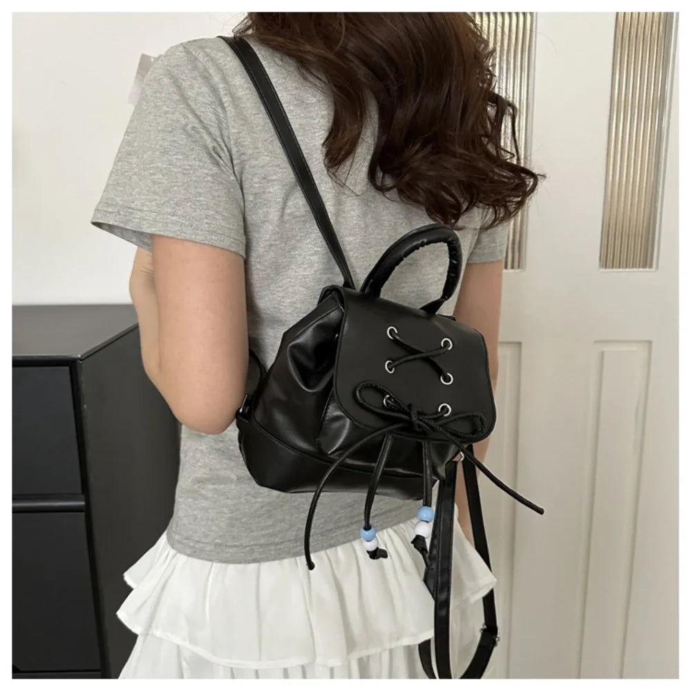 Kawaii Mini PU Backpack 🎒✨ Cute Girls' High-Capacity Shoulder Bag for School & Leisure 💖