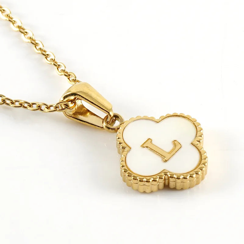 Charming Kawaii Stainless Steel Initial Necklace for Her 🌸✨ | Cute White Chain Jewelry - Perfect Valentine’s Day Gift! 💖