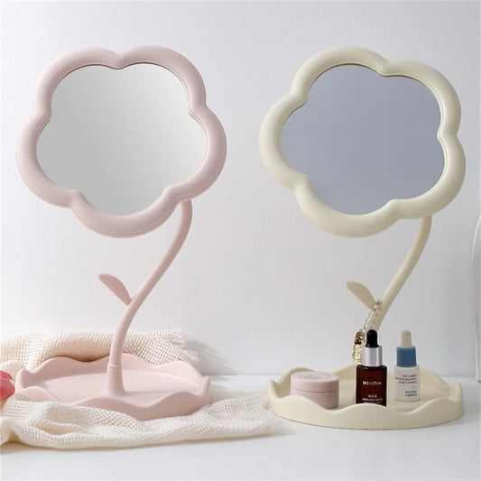 🌻 Kawaii Sunflower Makeup Mirror - Adorable Desktop Beauty & Jewelry Holder for Girls 🌸