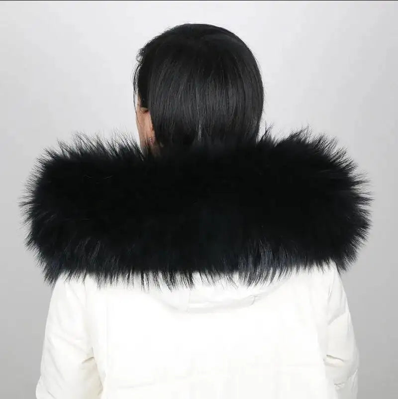 Lux Raccoon Fur Collar Scarf For Women 🧣 Warm Winter Essential