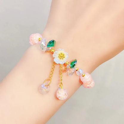 Kawaii Shell Flower Crystal Charm Bracelet 🌸✨