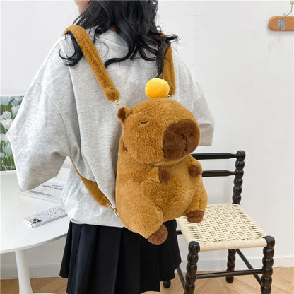 Kawaii Capybara Plushie Backpack 🐾✨ | Adorable Mini Knapsack for Kids & Gifts! 🎒💖