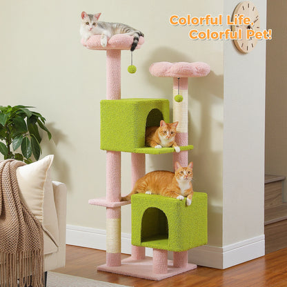 Cactus Cat Tower 133cm Indoor Cat Tree With 2 Perches 2 Condos 🐱🌵