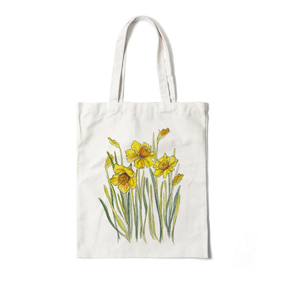 Kawaii Floral Canvas Tote 🌼💖 | Cute Eco-Friendly Shoulder Bag for School & Shopping 🌸✨