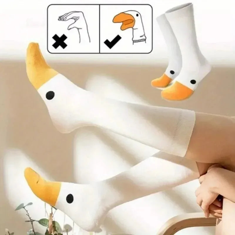 Funny Goose Head Socks Cute Animal Print Cotton Casual Socks Unisex 🦢🧦