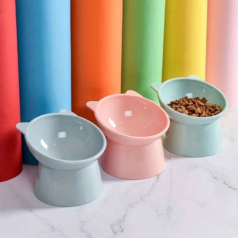 Kawaii Cat Food Bowl 🐾💕 | Anti-Vomiting & Spine-Friendly for Flat-Faced Fur Babies 🐱🥣 | Dishwasher Safe Delight!