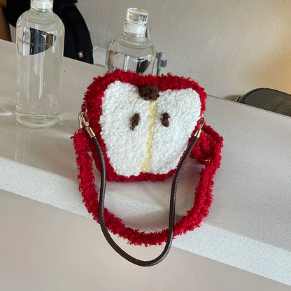 Kawaii Knitted Apple Shoulder Bag 🍏✨ - Trendy Tote & Crossbody for Stylish Women!💖👜
