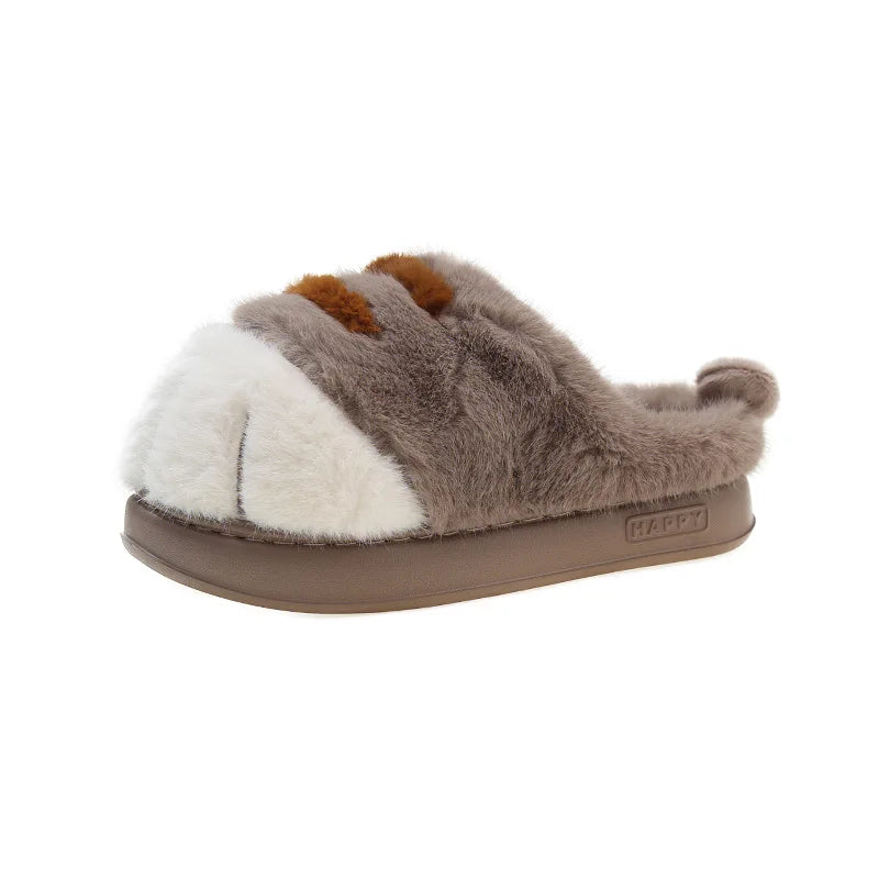 Kitty Claw Slippers For Women Non Slip Furry Mules Indoor Outdoor 🐾 Warm Fluffy