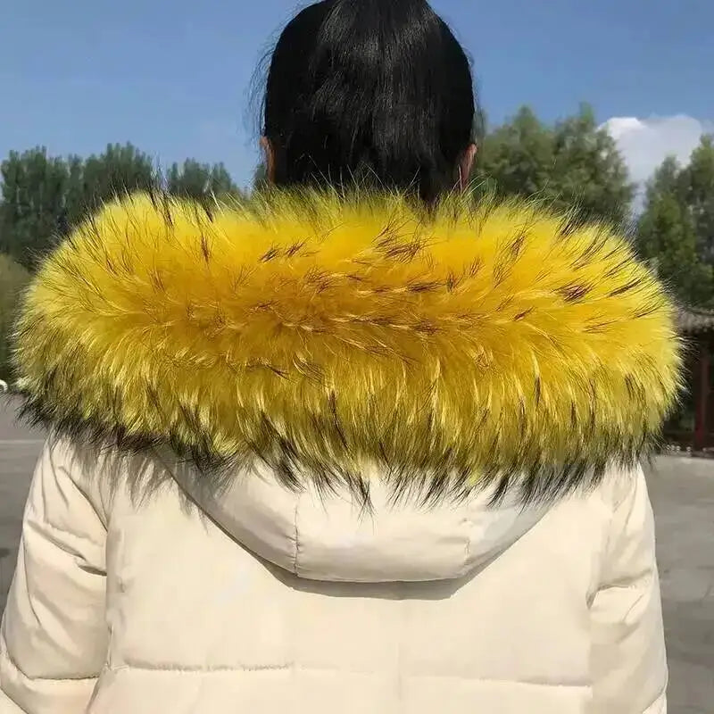 Lux Raccoon Fur Collar Scarf For Women 🧣 Warm Winter Essential