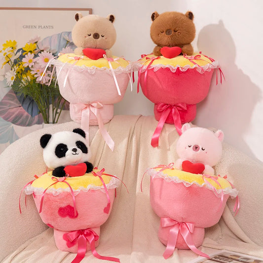 Kawaii Plushie Bouquet 🐼💖 - Comfy and Cute Hug Pillow for Couples & Special Occasions!