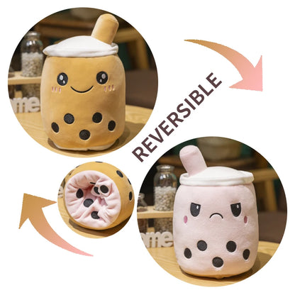 💖 Boba Buddy Plushie 🍵✨ Reversible Cuddle Toy with Secret Pouch! 🎈 - Pixie Quill