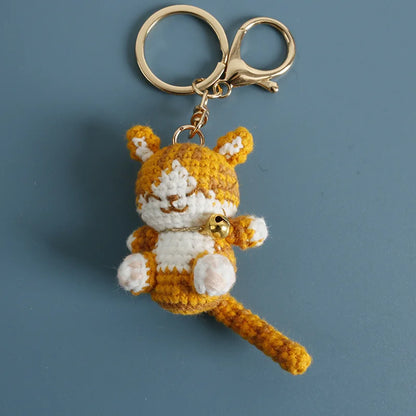 Handmade Kitten Crochet Keychain For Backpack Cute Cat Doll Pendant 🧶🐾