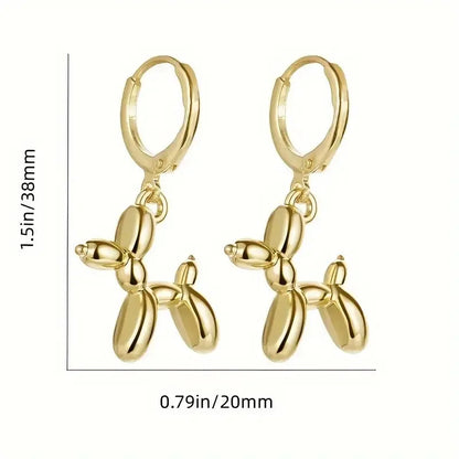 🐾 Adorable Balloon Dog Hoop Earrings 🎈 - Cute Cartoon Jewelry for Trendy Women! 🐶✨