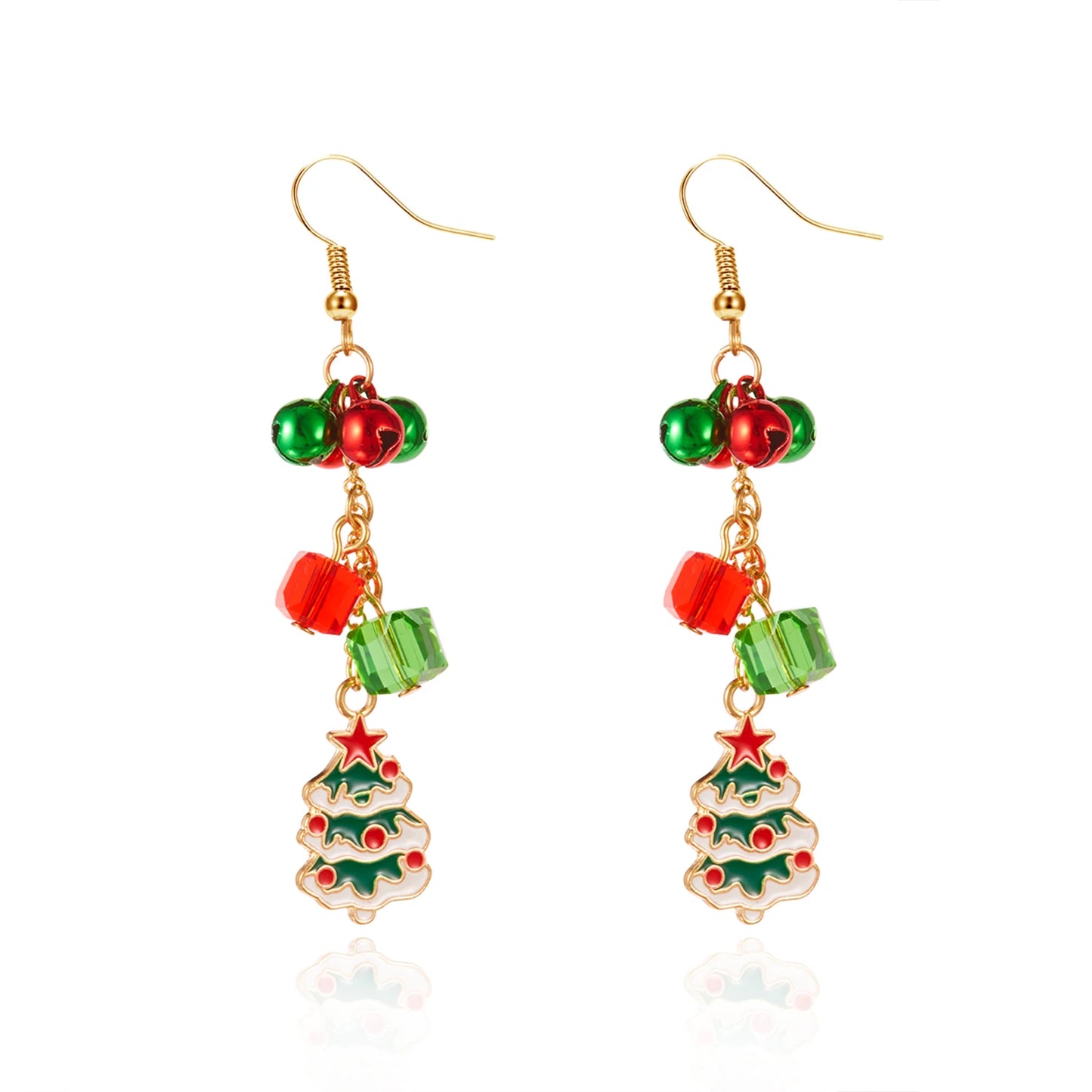 Pink Christmas Santa Earrings Dangle For Women Snowman Snowflake Tree 🎄🎅❄️