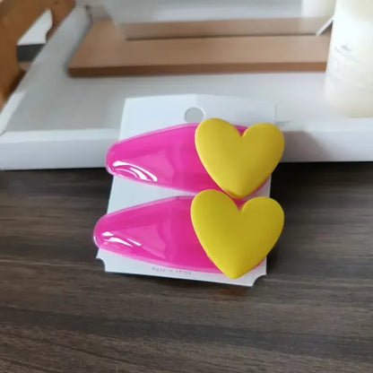 ❤️✨ Sweet Heart Vibes: Adorable 2pc Colorful Hairpin Clips for Girls & Kids! 🦄🌈 - Pixie Quill