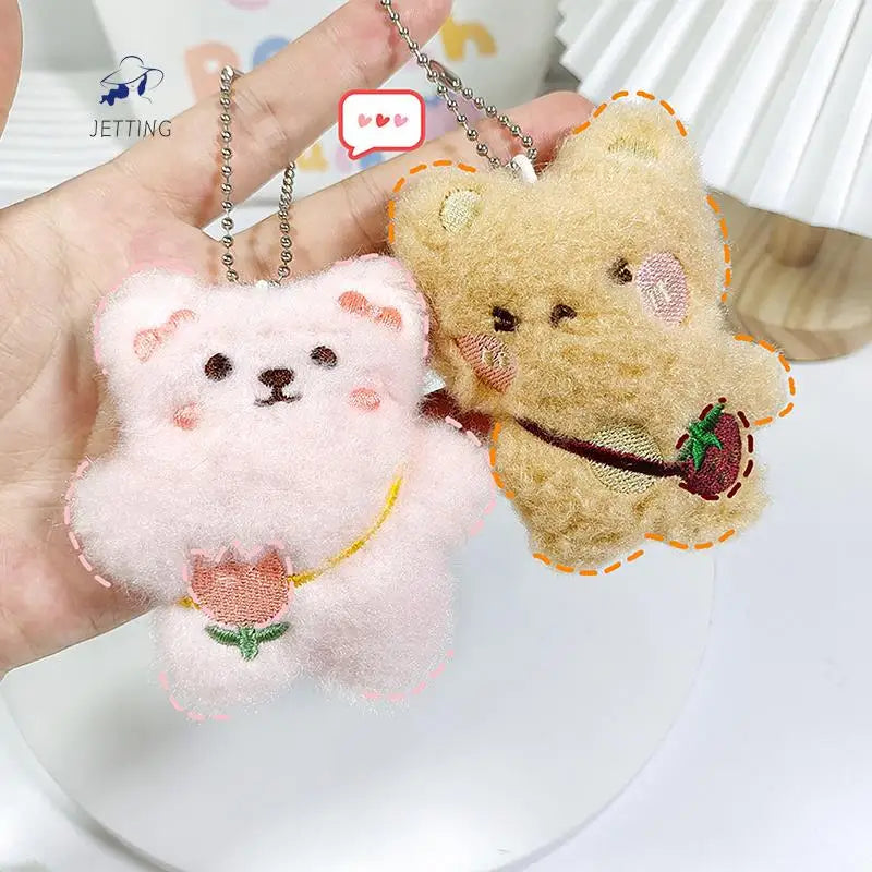 Mini Bear Plushie Keychain 🐻✨ - Adorable Cartoon Charm for Kids' Holiday Cheer! 🎄💕 - Pixie Quill