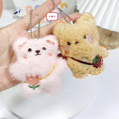 Mini Bear Plushie Keychain 🐻✨ - Adorable Cartoon Charm for Kids' Holiday Cheer! 🎄💕 - Pixie Quill