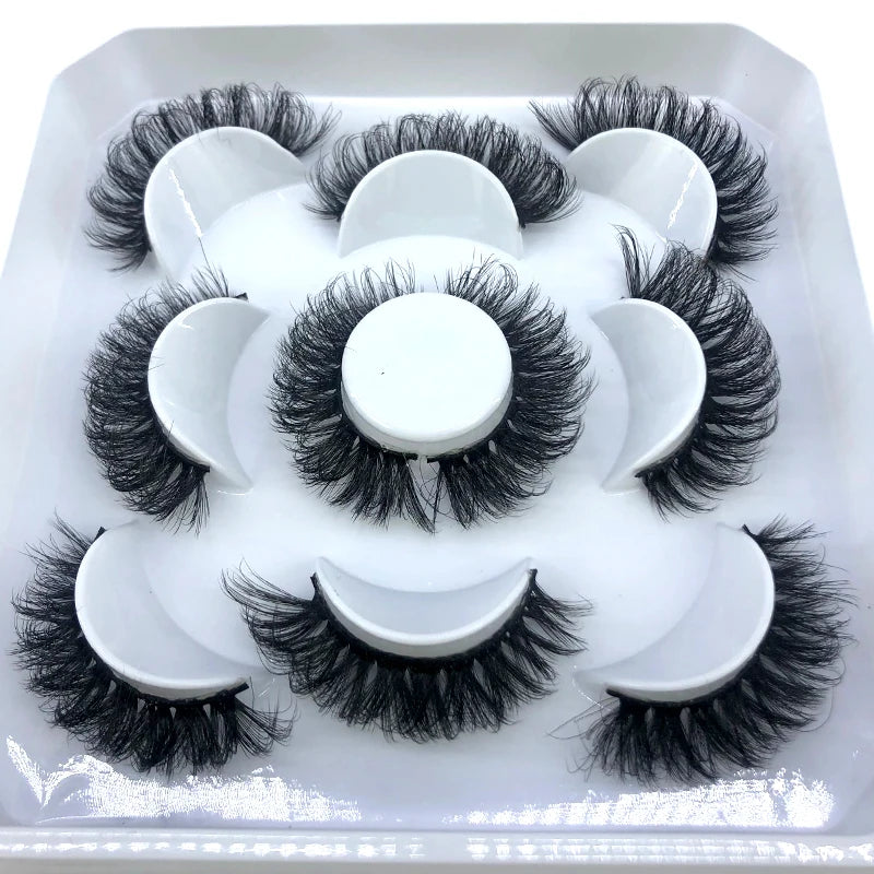 New 5 Pairs 8-25mm Natural 3D False Eyelashes Kit Mink Lashes Full Strip Look Whimsical Cute Glam 🌸✨