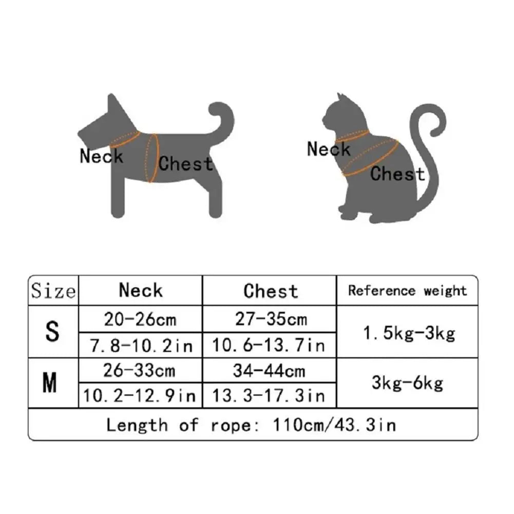🐾 Adorable Adjustable Pet Harness & Leash Set 🌟 Cute Vest for Small Cats & Dogs 🐶💕