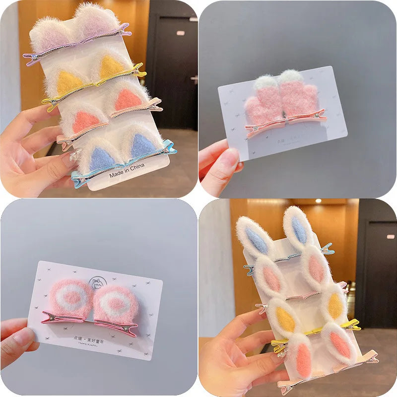 🐰✨ Adorable Bunny Ears Hair Clips Set - Handmade Baby Girl Accessories! 🎀💖