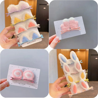 🐰✨ Adorable Bunny Ears Hair Clips Set - Handmade Baby Girl Accessories! 🎀💖