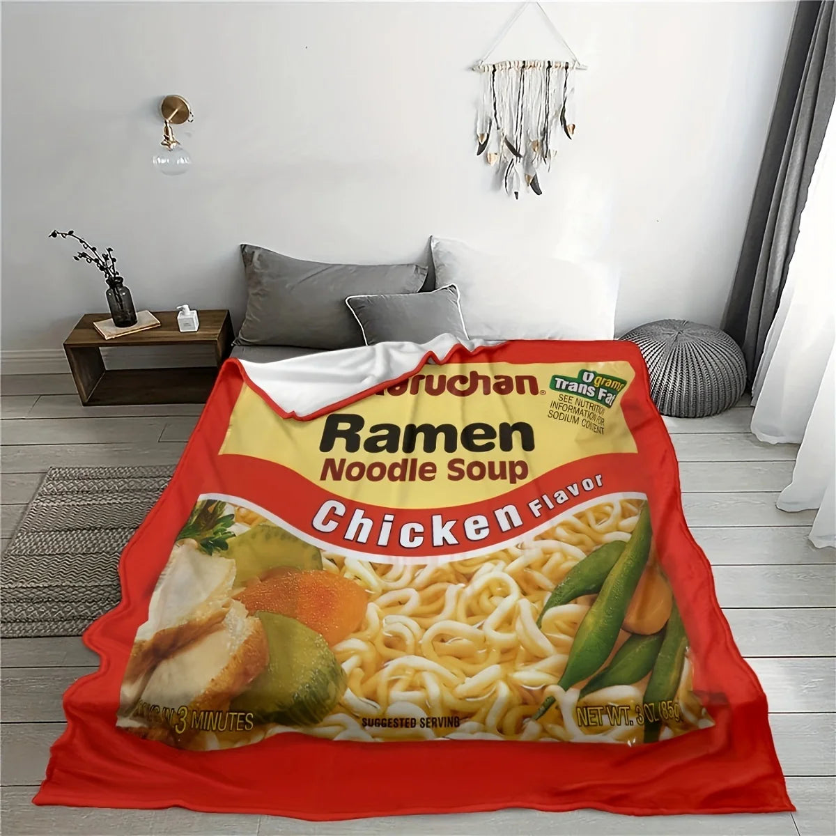 Kawaii Fluffy Chicken Noodle Pillow 🐔🍜 - Soft Microfiber Lamian Comfort for All Seasons! 🌟✨