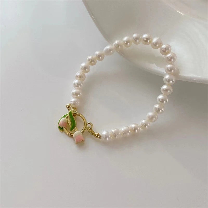 Charming Kawaii Tulip Pearl Bracelet 🌸✨ | Sweet & Elegant Jewelry for Women 🎀💕