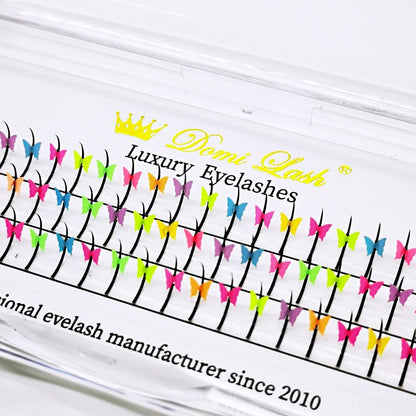 ✨ Rainbow Glitter Lashes - Kawaii Butterfly Star Individual Extensions for Magical Makeup! 🌈💖