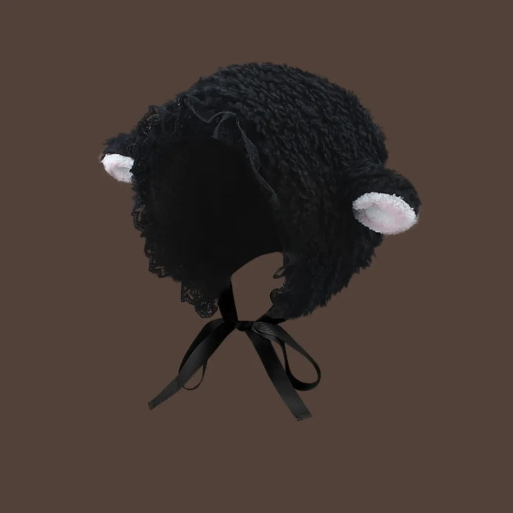 Fluffy Lamb Bucket Hat For Winter Warmth Cosplay Cozy Gift Idea 🐑🧣