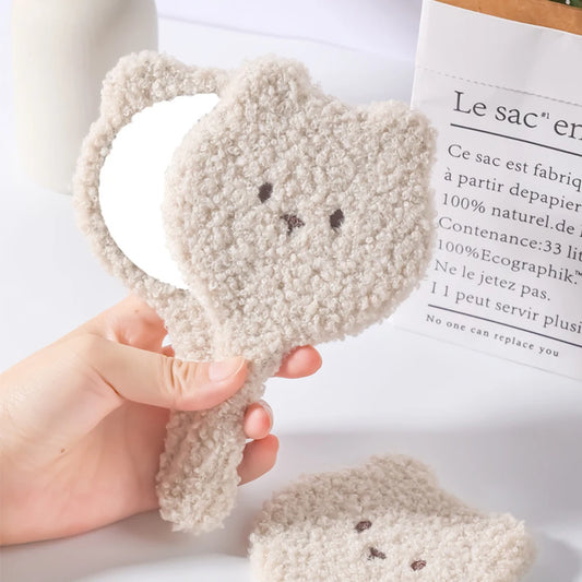 Adorable Plush Bear Handheld Mirror 🐻✨