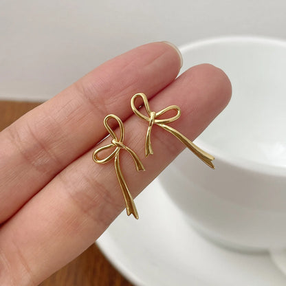 ✨ Cute Bowtastic 18K Gold Plated Stud Earrings 🎀 | Adorable Fashion Jewelry for Trendy Women 🌟 | Perfect Gift for Any Occasion! 🎁