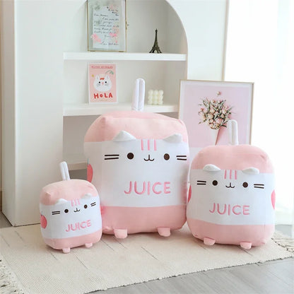 Cartoon Cat Milk Bottle Plushie 🐱💖 - Adorable Kitten Tail Cushion for Cozy Sofa Vibes! 🥛✨ - Pixie Quill