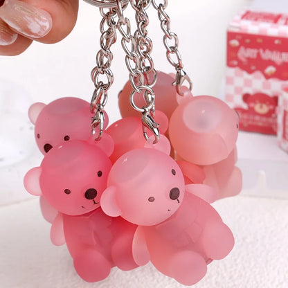 ✨ Adorable Bear Keychain Lip Mud - 12 Fun Colors! 💄 Matte & Waterproof Velvet Lipstick for All Skin Types 🌈 Long-Lasting Lips Makeup! 🐻