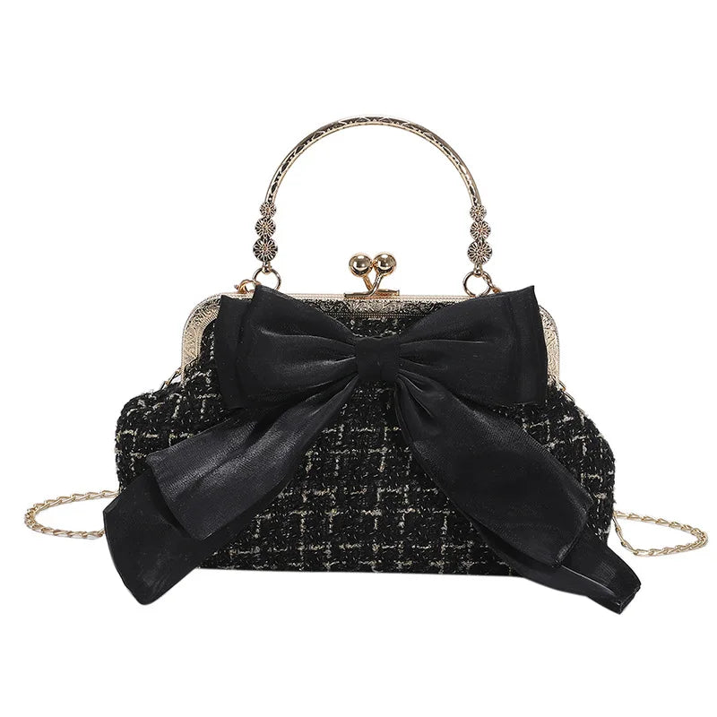 Kawaii Vintage Bow & Chain Tote Bag 🎀 | Adorable Crossbody Purse for Trendy Ladies 💖✨