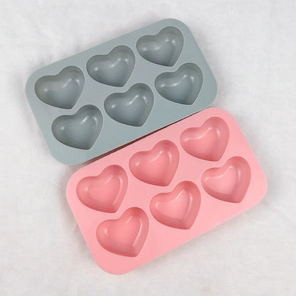Valentine Cute Heart Silicone Mold Set 6 Cavities For Chocolate Candy And Soap🍬💗